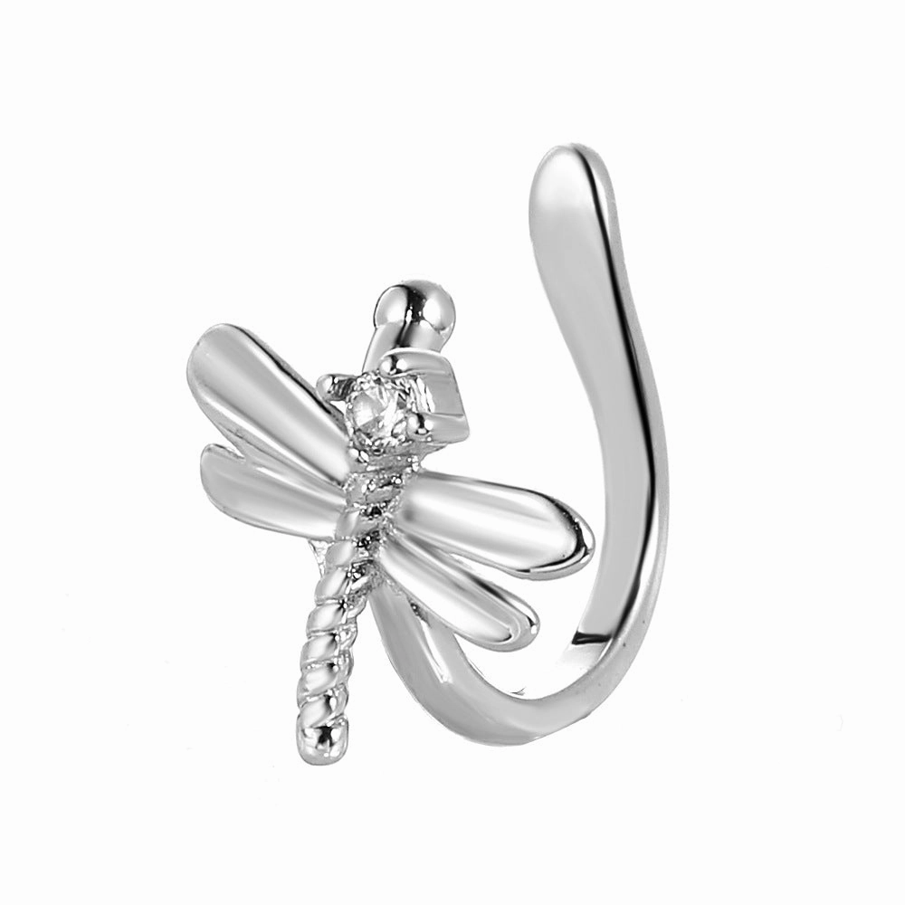 Wholesale U-shaped Dragonfly Copper Earrings