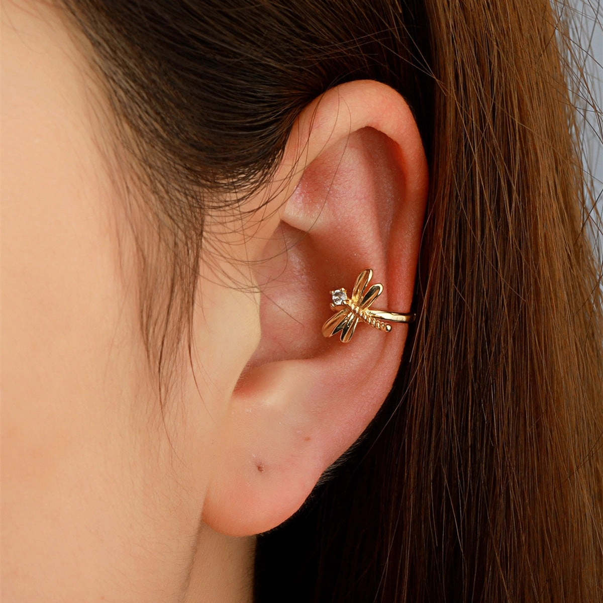 Wholesale U-shaped Dragonfly Copper Earrings