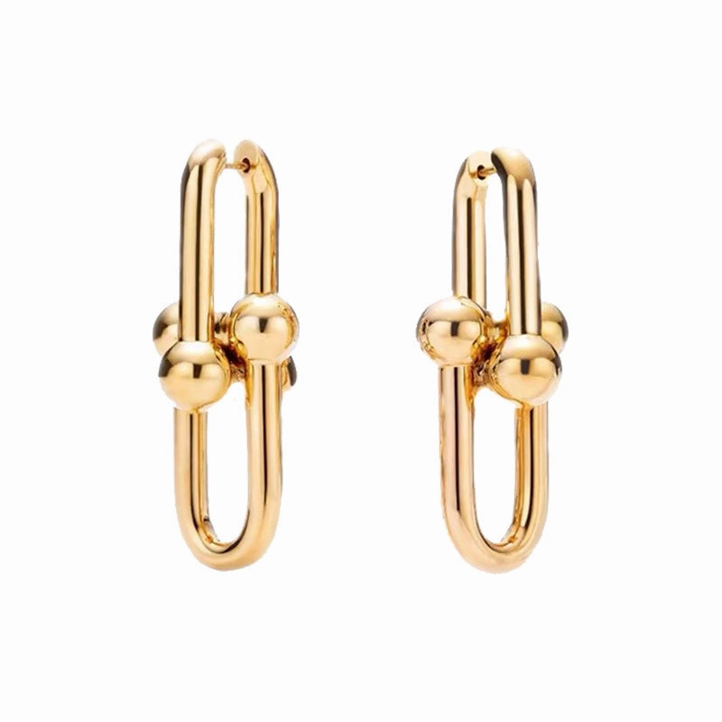 Wholesale U Shaped Horseshoe Chain Earrings