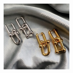Wholesale U Shaped Horseshoe Chain Earrings