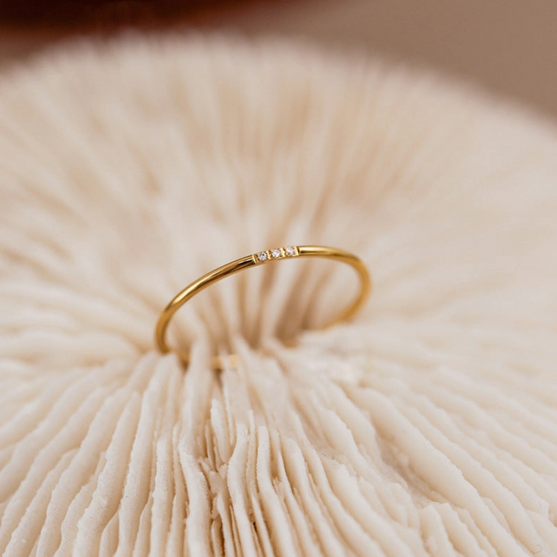 Wholesale Ultra Fine Zircon Titanium Steel Ring
