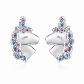 Wholesale Unicorn Rainbow Copper Earrings
