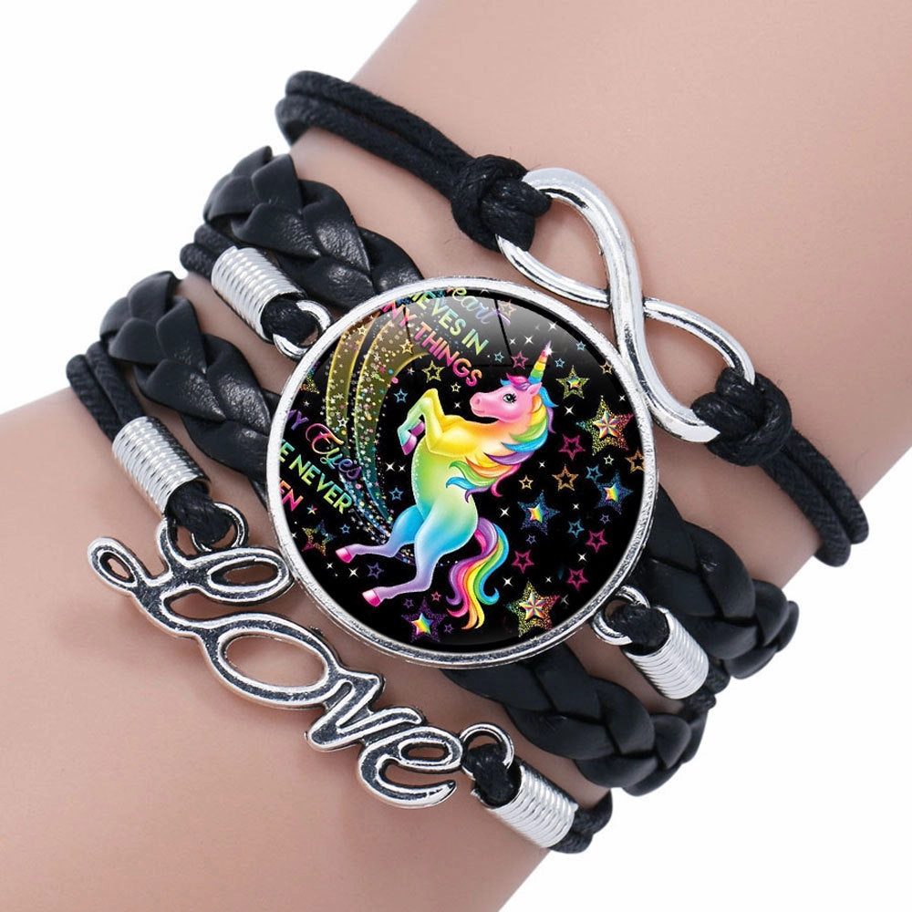 Wholesale Unicorn Time Stone Glass Bracelet