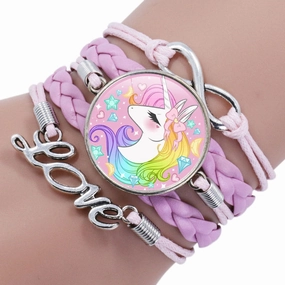 Wholesale Unicorn Time Stone Glass Bracelet