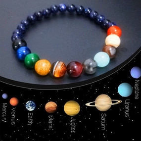 Wholesale Universe Galaxy Eight Planets Blue Sand Bracelet