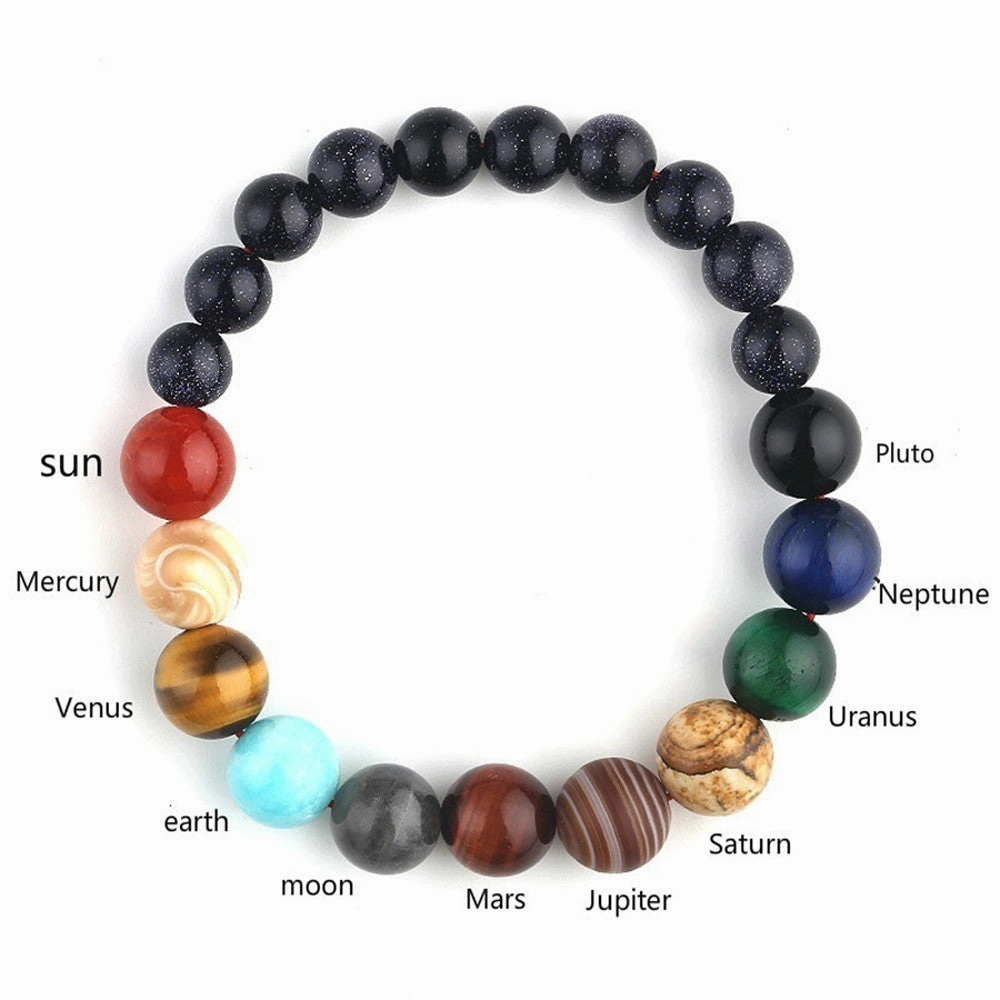 Wholesale Universe Galaxy Eight Planets Blue Sand Bracelet