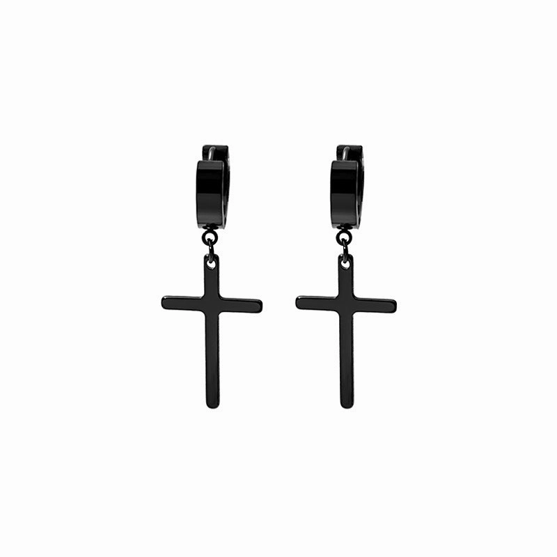 Wholesale Unpierced Stainless Steel Cross Earrings