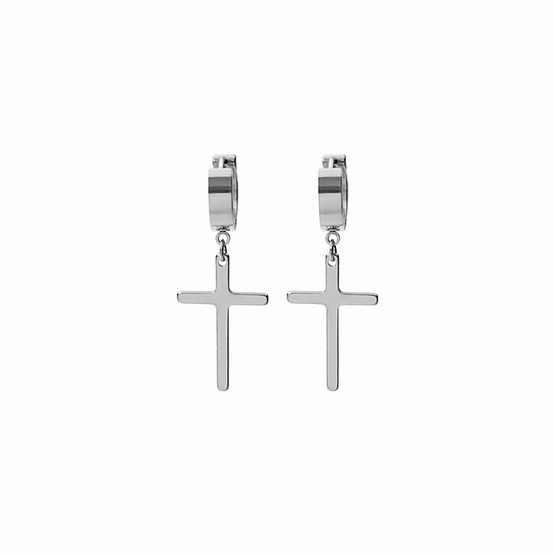 Wholesale Unpierced Stainless Steel Cross Earrings