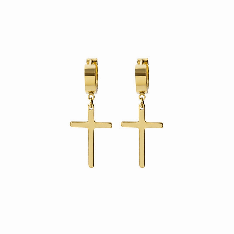 Wholesale Unpierced Stainless Steel Cross Earrings