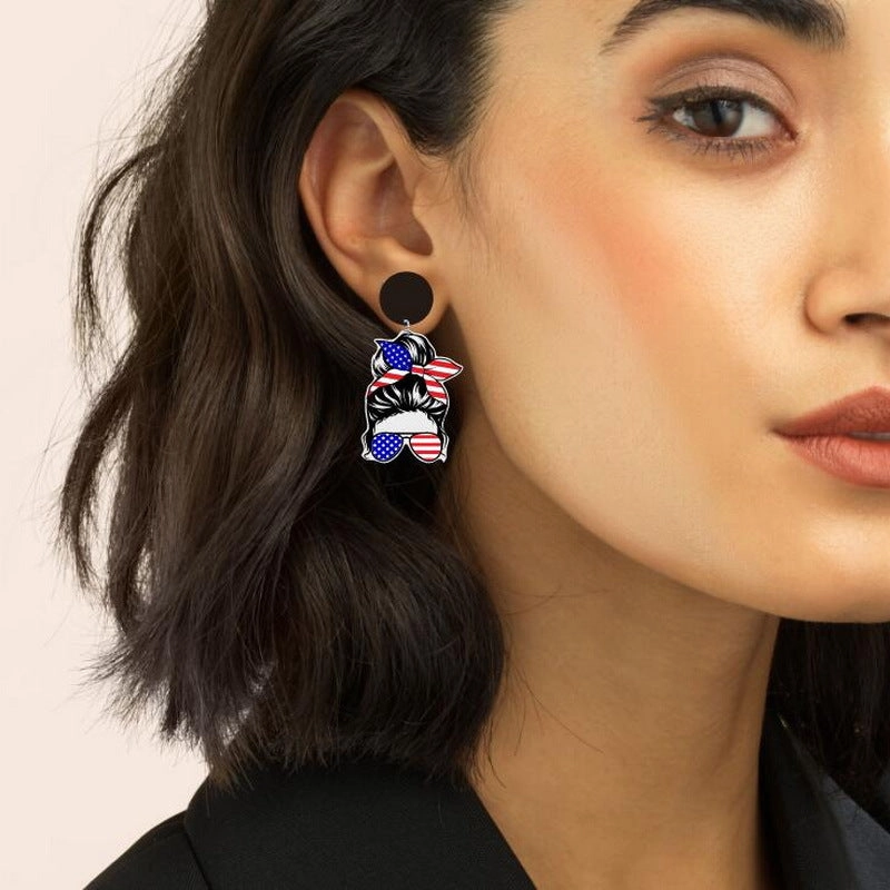 Wholesale USA Independence Day Acrylic Earrings