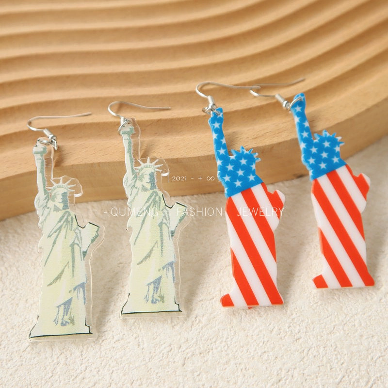 Wholesale USA Independence Day Acrylic Earrings