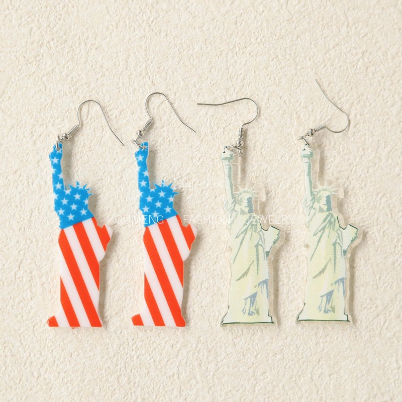 Wholesale USA Independence Day Acrylic Earrings