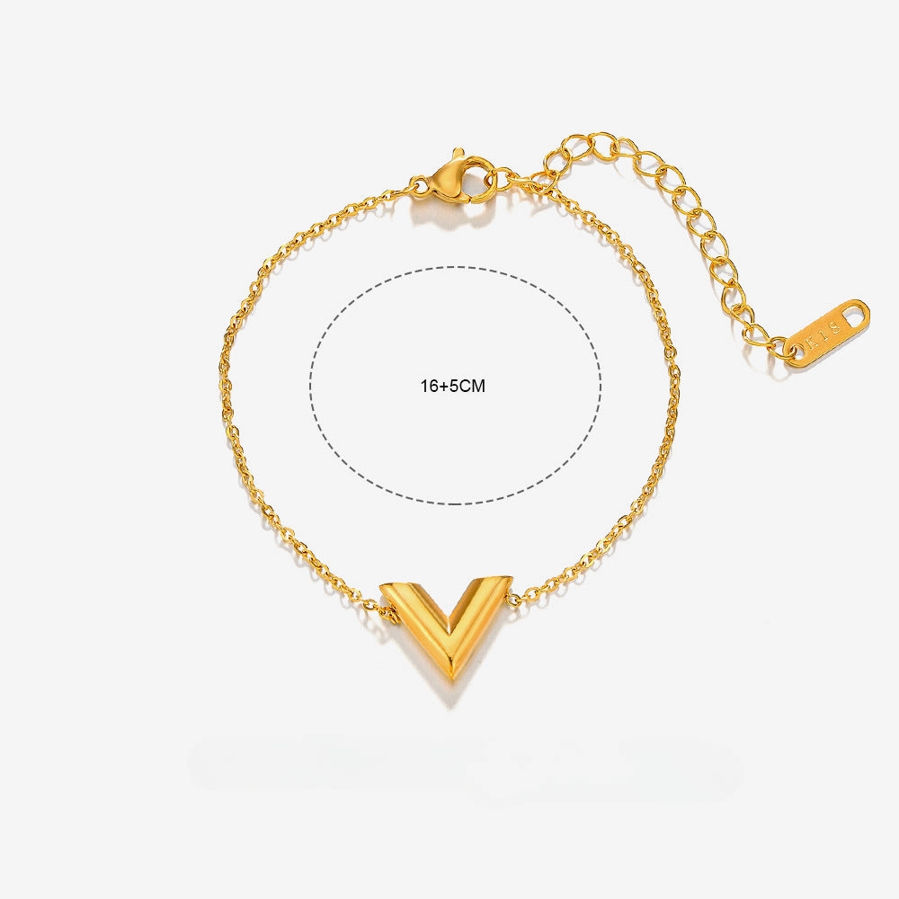 Wholesale V-shaped Gold Stainless Steel Set
