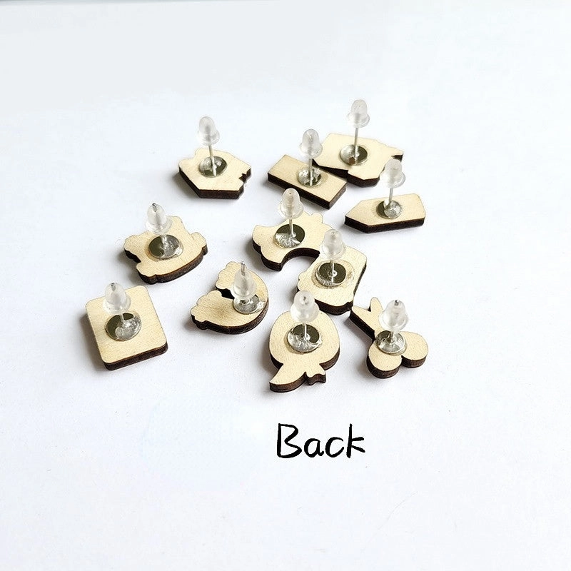Wholesale Valentine Hearts Bears Wooden Earrings