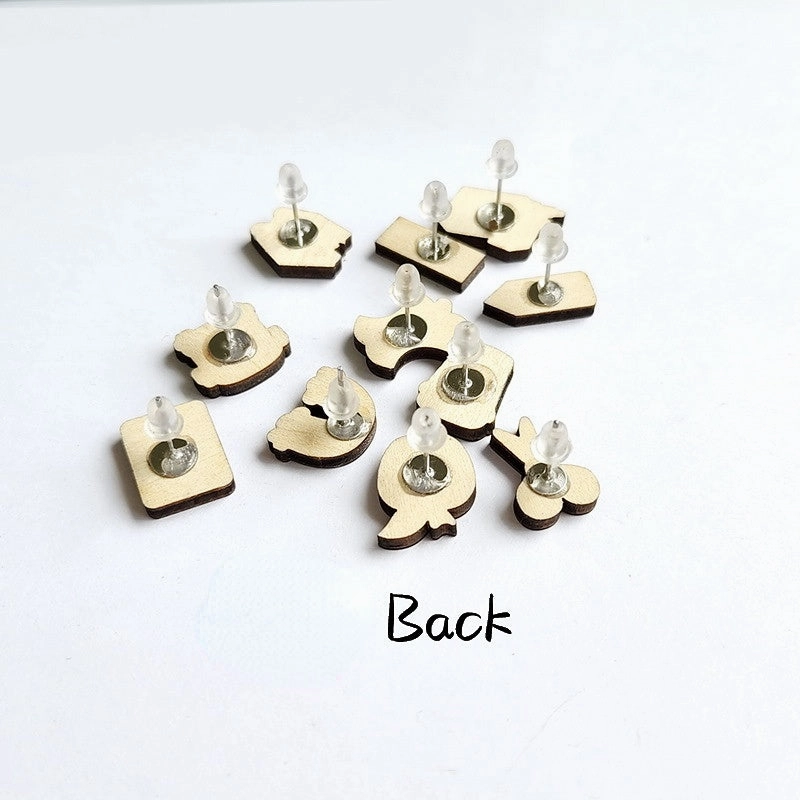 Wholesale Valentine Hearts Bears Wooden Earrings