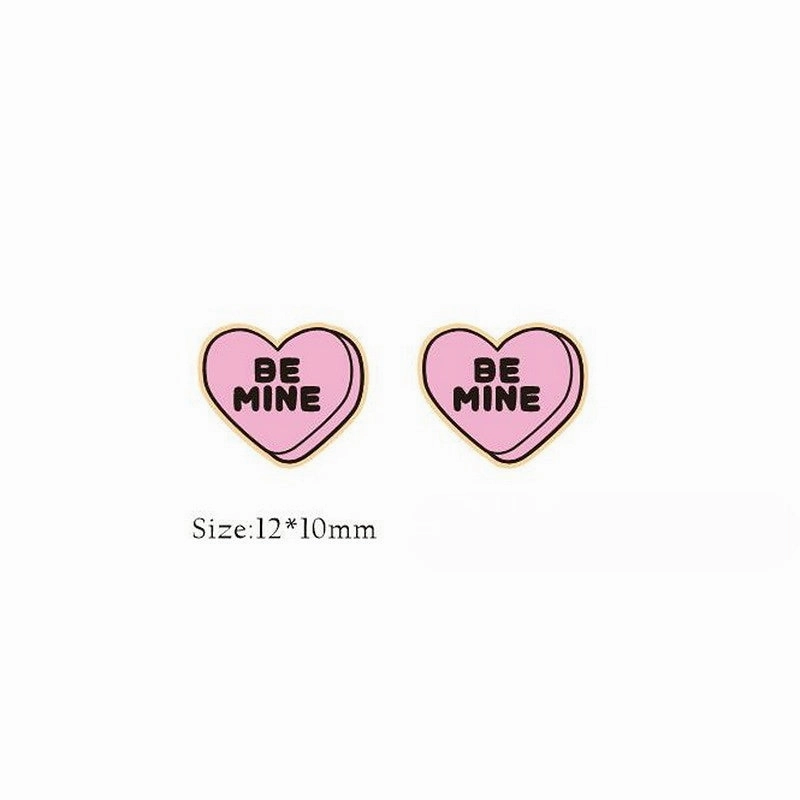 Wholesale Valentine Hearts Bears Wooden Earrings