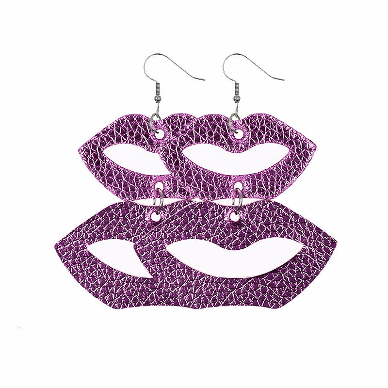 Wholesale Valentine Hearts Leather Earrings