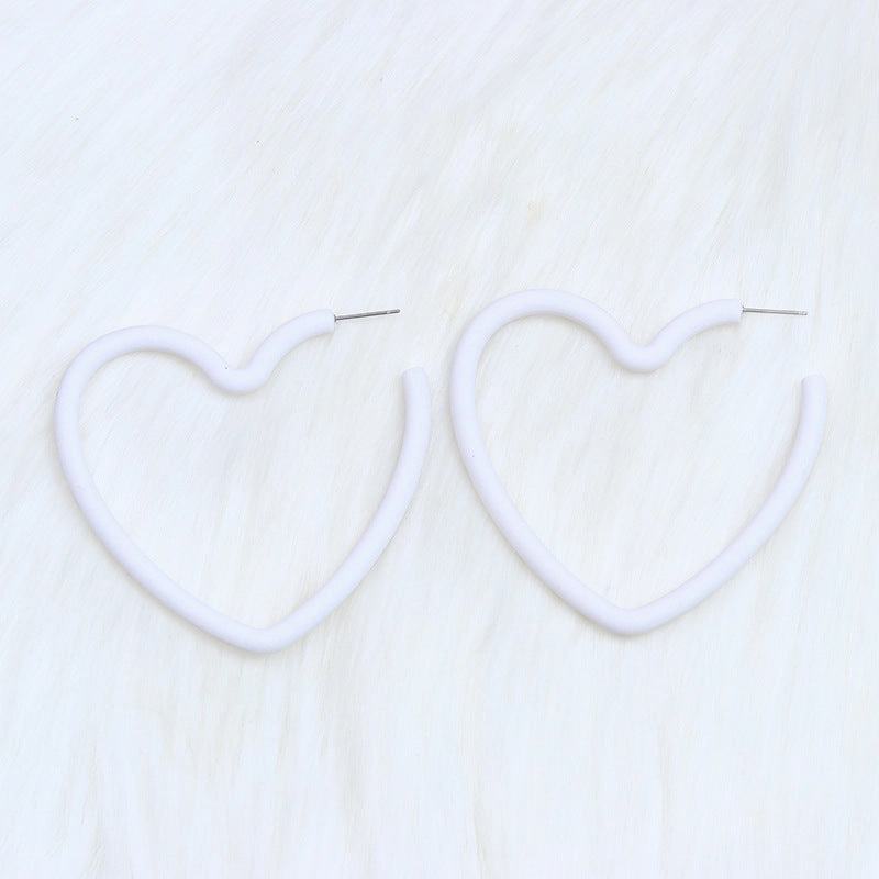 Wholesale Valentine's Day 12 Colors Big Heart Acrylic Earrings