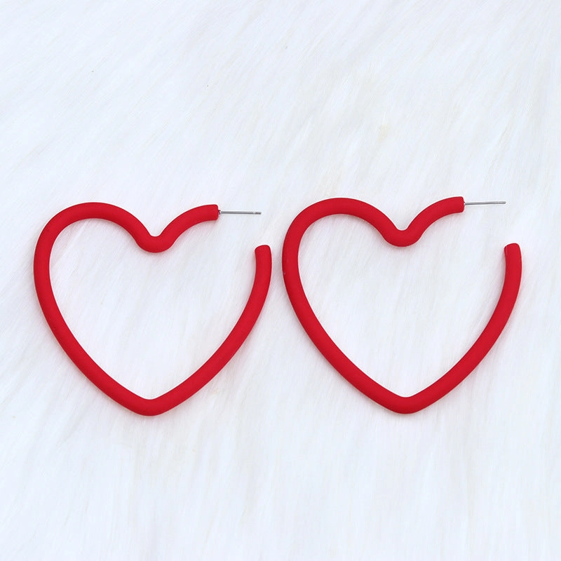 Wholesale Valentine's Day 12 Colors Big Heart Acrylic Earrings