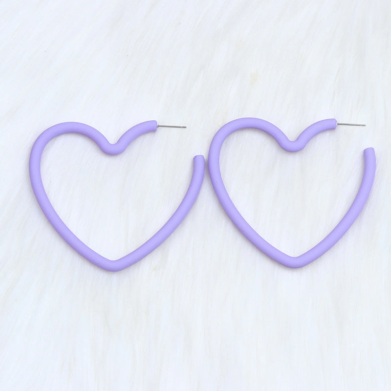 Wholesale Valentine's Day 12 Colors Big Heart Acrylic Earrings