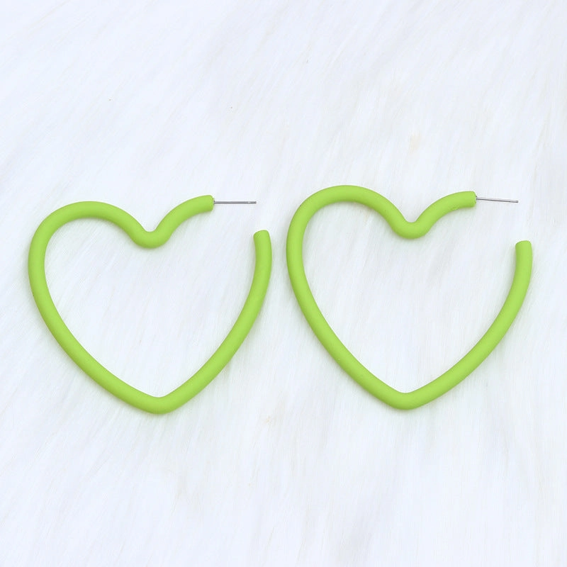 Wholesale Valentine's Day 12 Colors Big Heart Acrylic Earrings