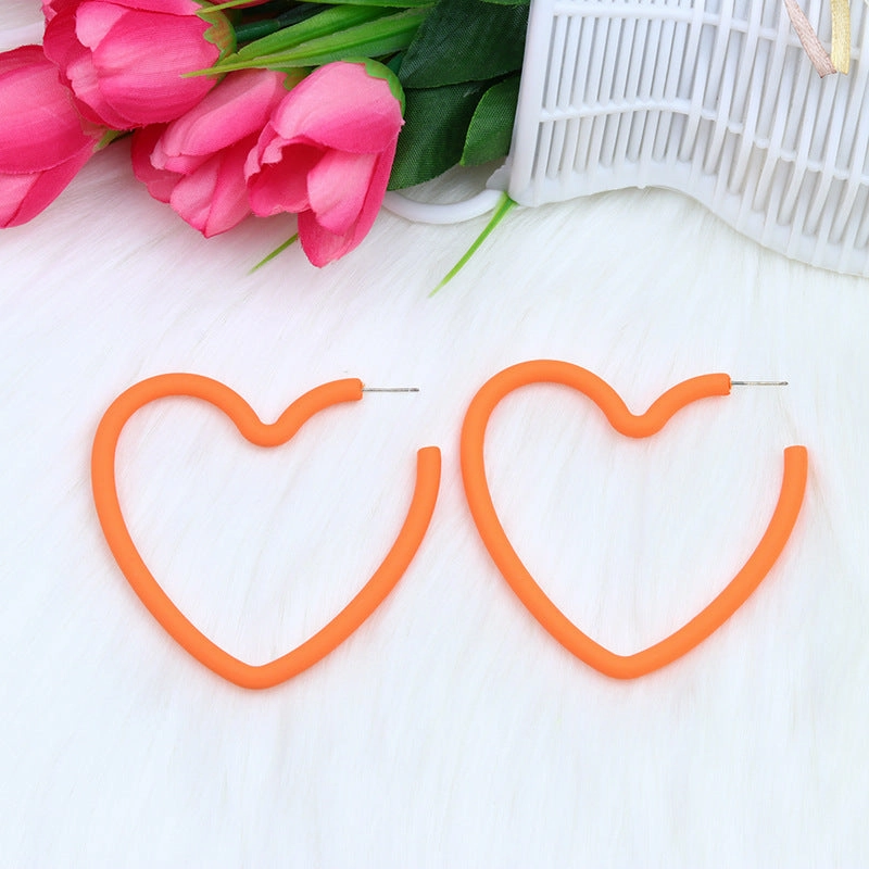 Wholesale Valentine's Day 12 Colors Big Heart Acrylic Earrings