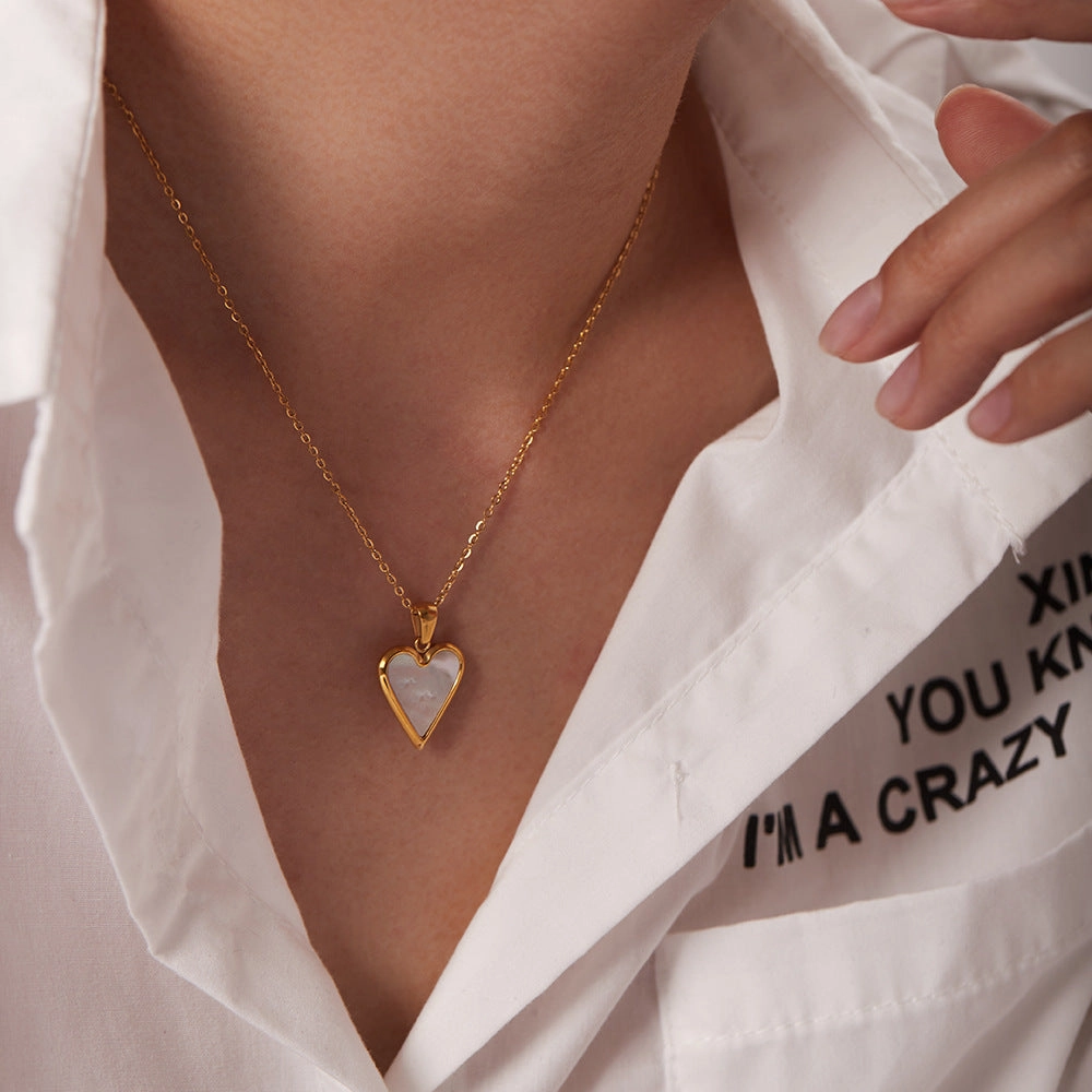 Wholesale Valentine's Day 18K Gold Love Titanium Steel Necklace