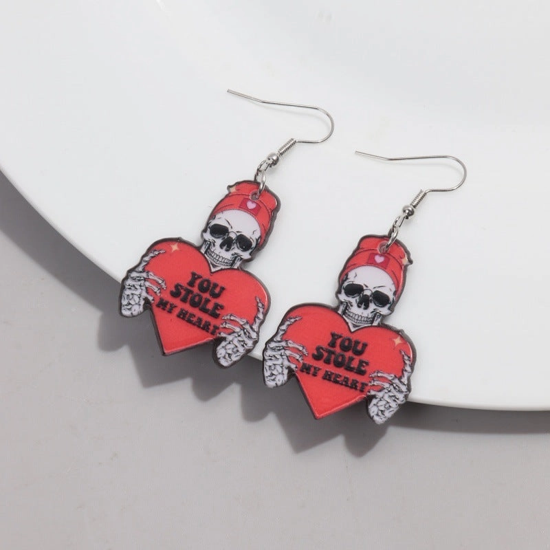 Wholesale Valentine's Day Acrylic Rose Love Confession Earrings