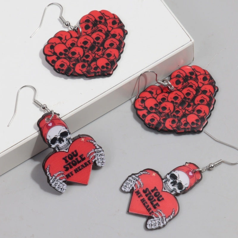 Wholesale Valentine's Day Acrylic Rose Love Confession Earrings