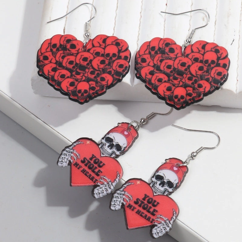 Wholesale Valentine's Day Acrylic Rose Love Confession Earrings