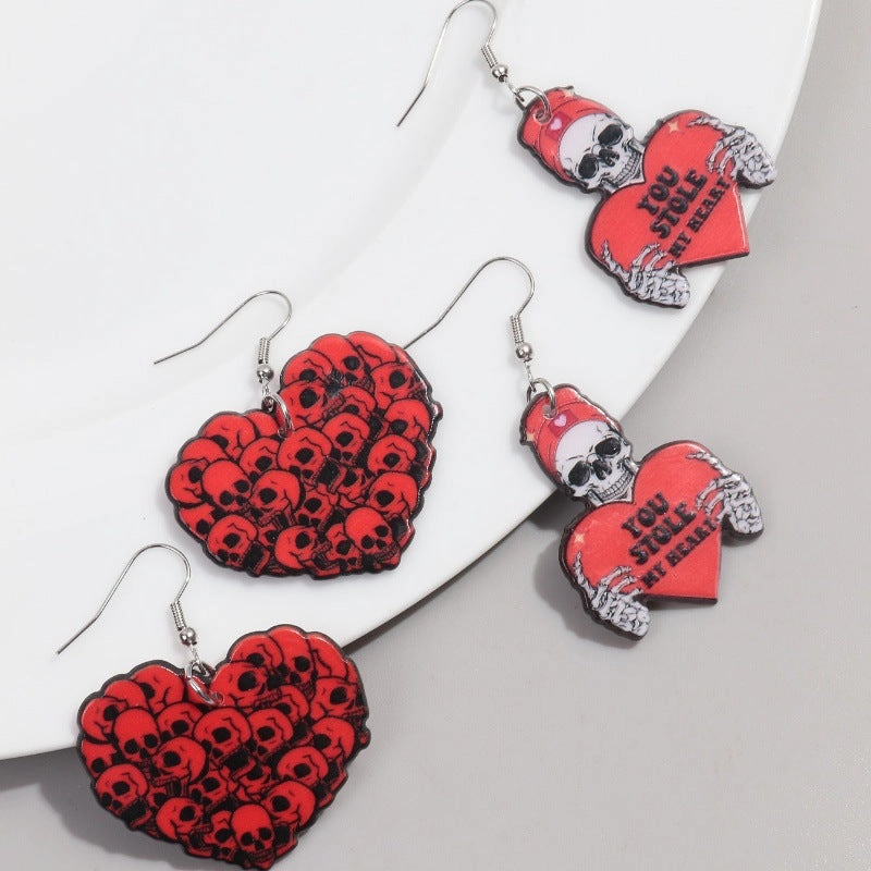 Wholesale Valentine's Day Acrylic Rose Love Confession Earrings