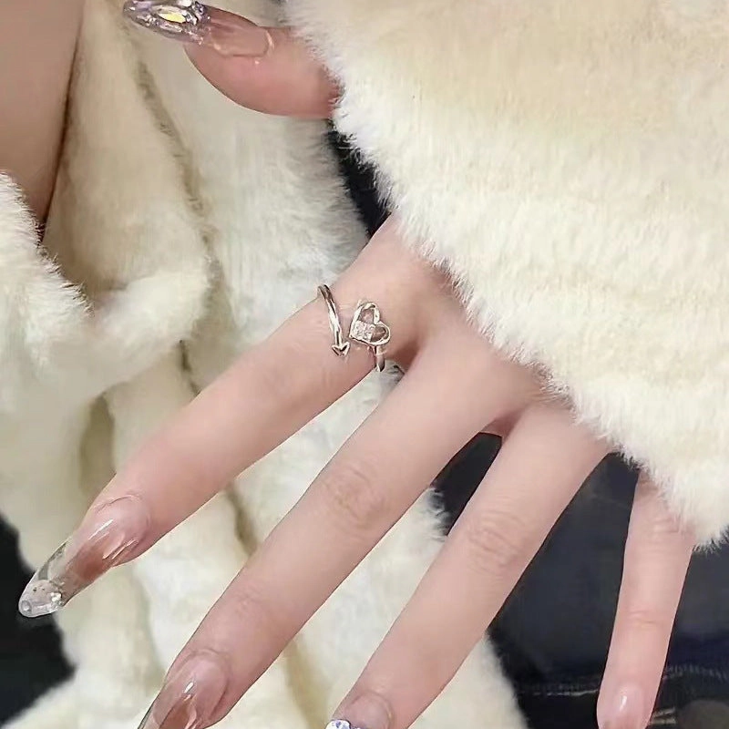 Wholesale Valentine's Day Alloy Love Pink Diamond Rings