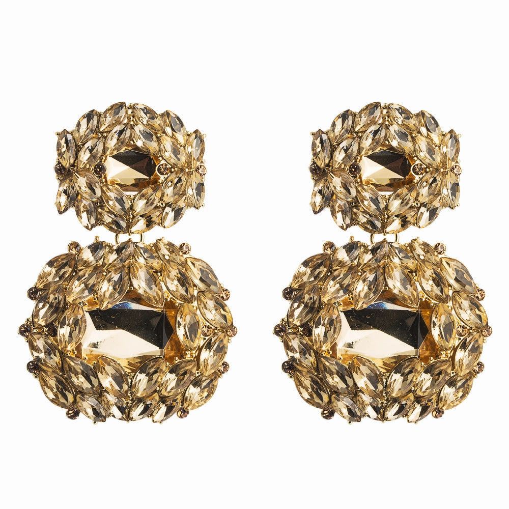 Wholesale Valentine's Day Alloy Shaped Glass Diamond Earrings