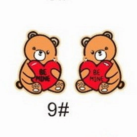 Wholesale Valentine's Day bear envelope love cupid arrow cake tape chocolate key wooden earrings