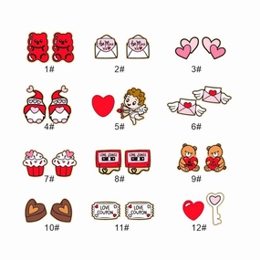 Wholesale Valentine's Day bear envelope love cupid arrow cake tape chocolate key wooden earrings