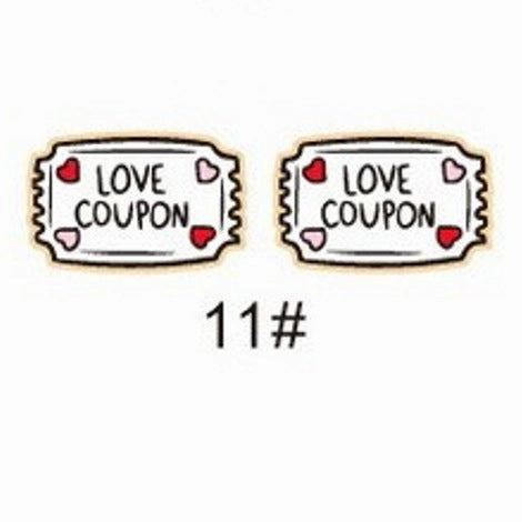 Wholesale Valentine's Day bear envelope love cupid arrow cake tape chocolate key wooden earrings