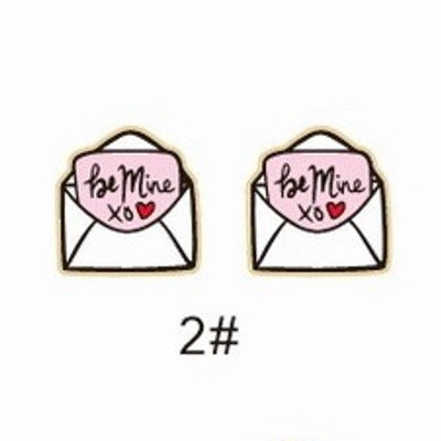 Wholesale Valentine's Day bear envelope love cupid arrow cake tape chocolate key wooden earrings