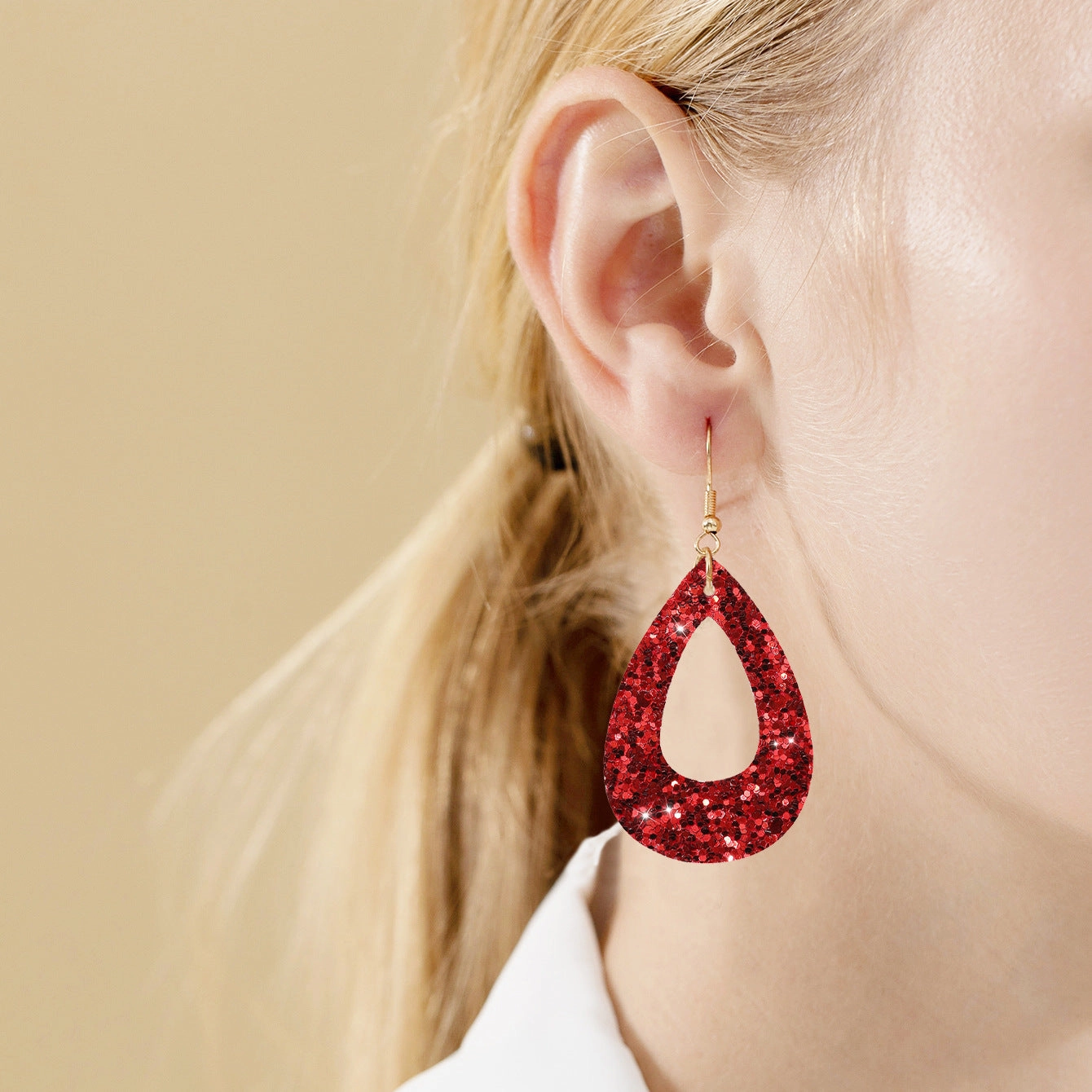 Wholesale Valentine's Day Bohemian Wine Cup Leather Earrings