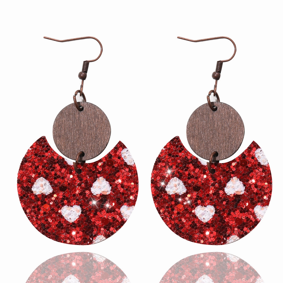 Wholesale Valentine's Day Bohemian Wine Cup Leather Earrings