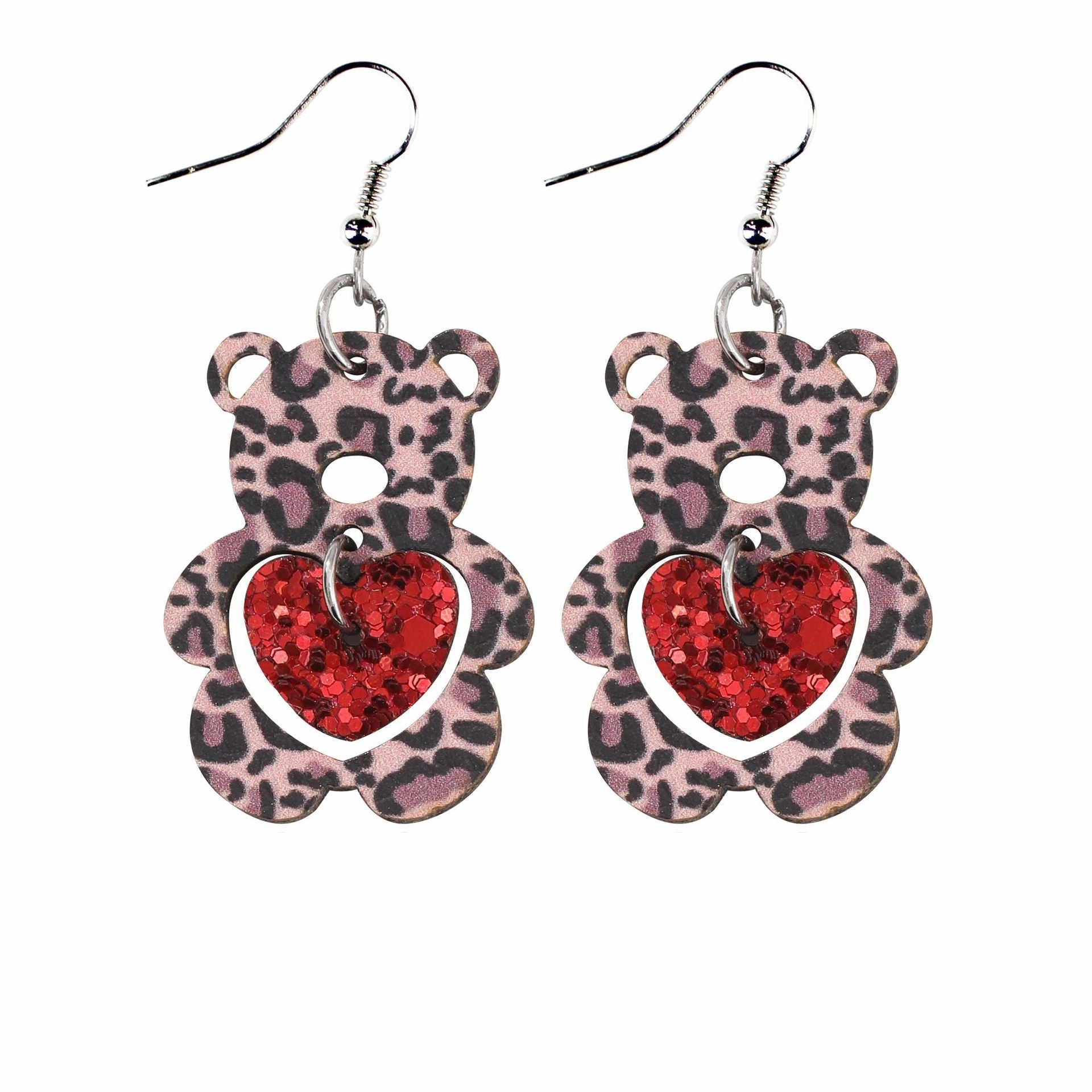 Wholesale Valentine's Day Bohemian Wine Cup Leather Earrings