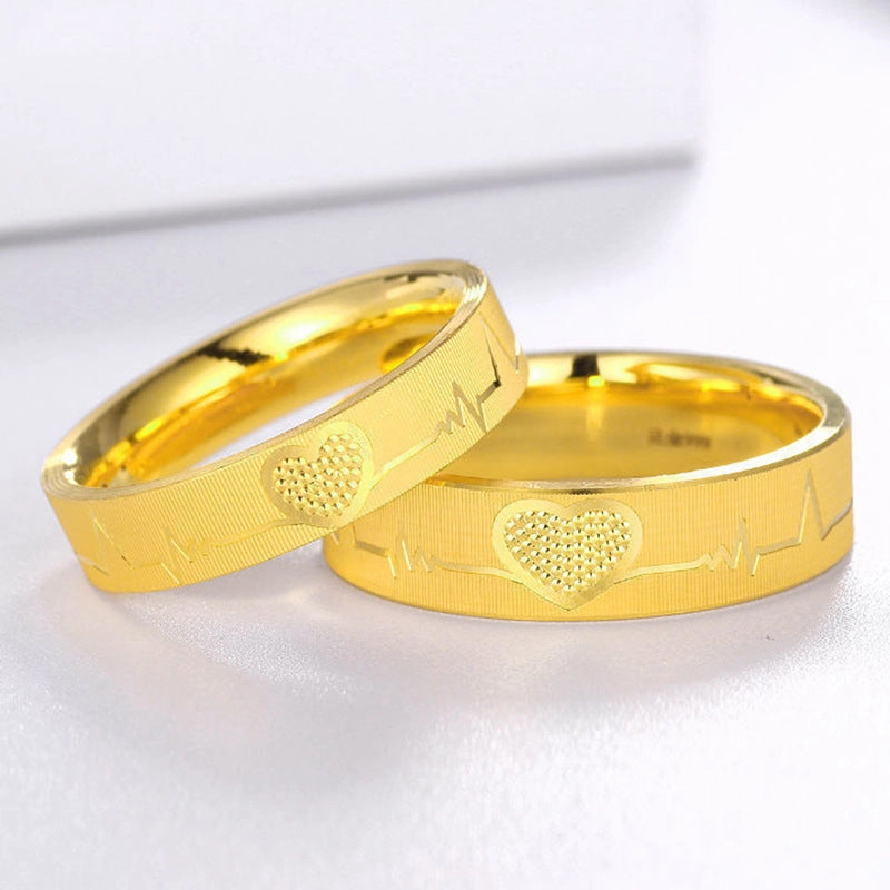 Wholesale Valentine's Day Brass Gold-plated Carved Heart Rings