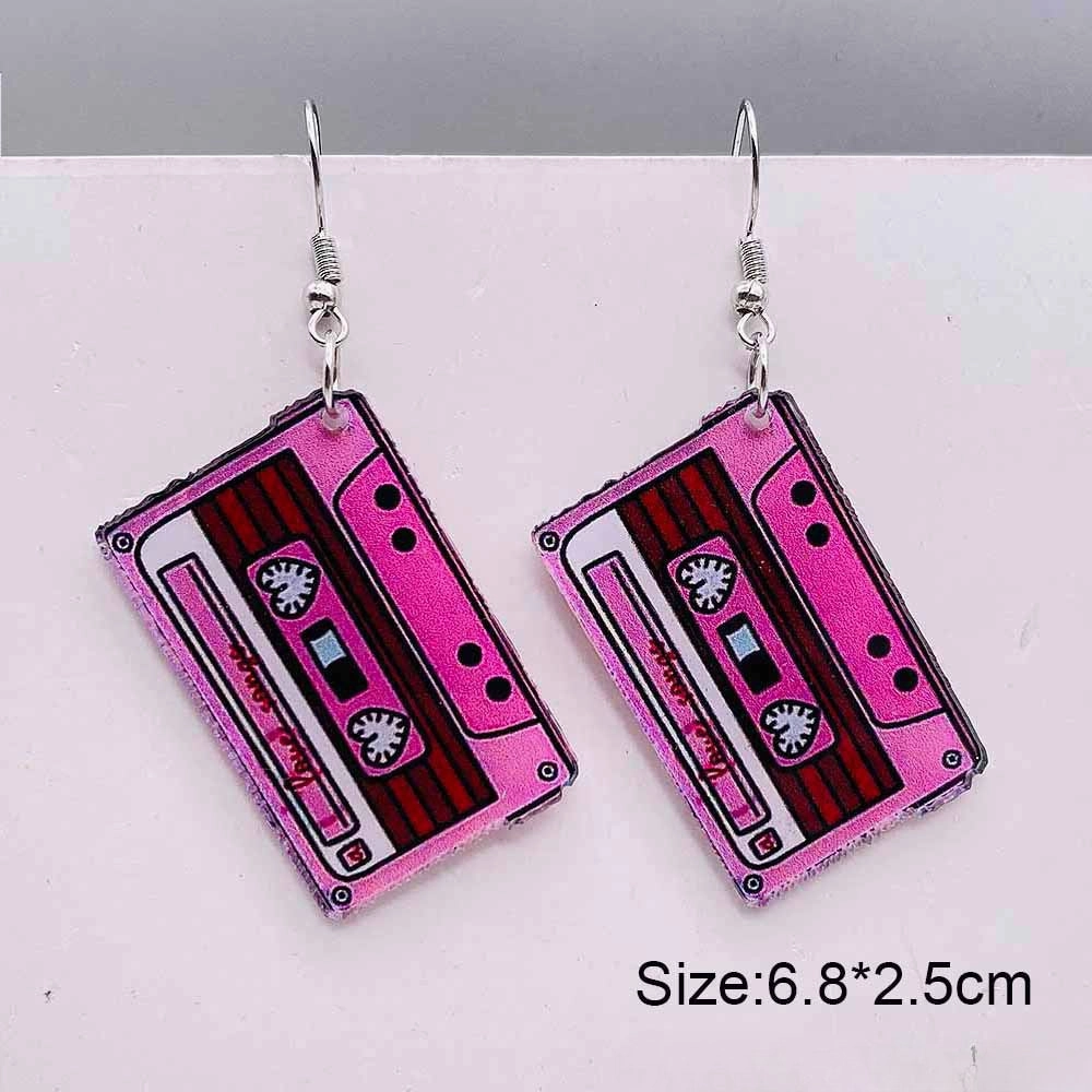 Wholesale Valentine's Day Cassette Tapes, Pink Cowboy Hats, Boots, Acrylic Earrings