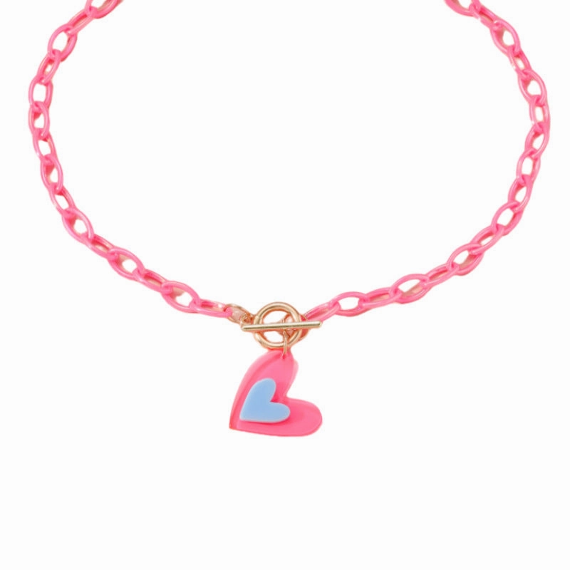 Wholesale Valentine's Day Colored Love Acrylic Necklaces