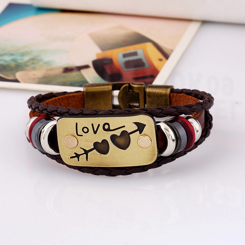 Wholesale Valentine's Day Couple Leather Bracelet