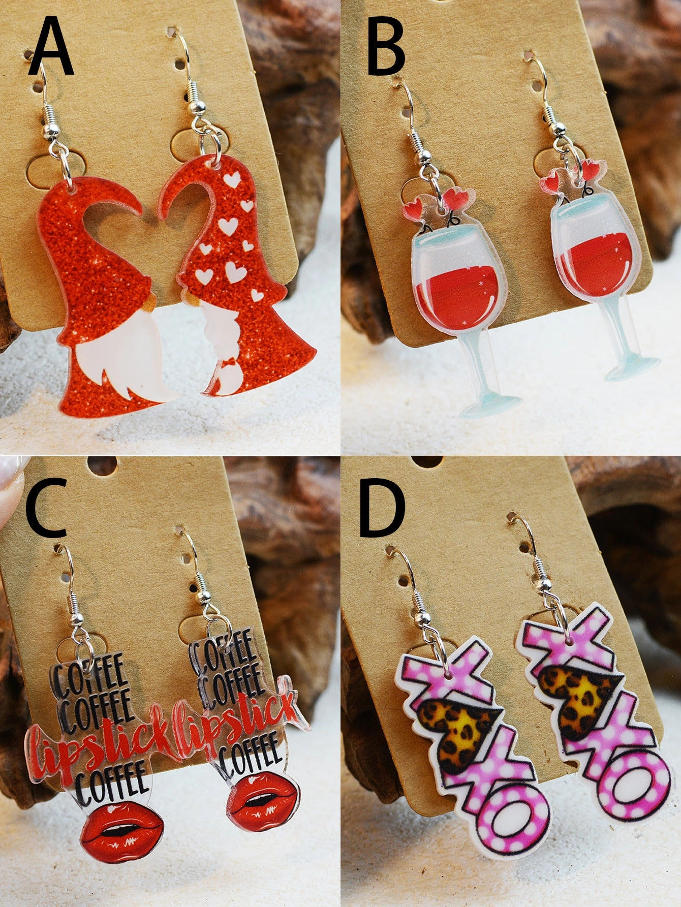 Wholesale Valentine's Day Dwarf Elf Acrylic Earrings