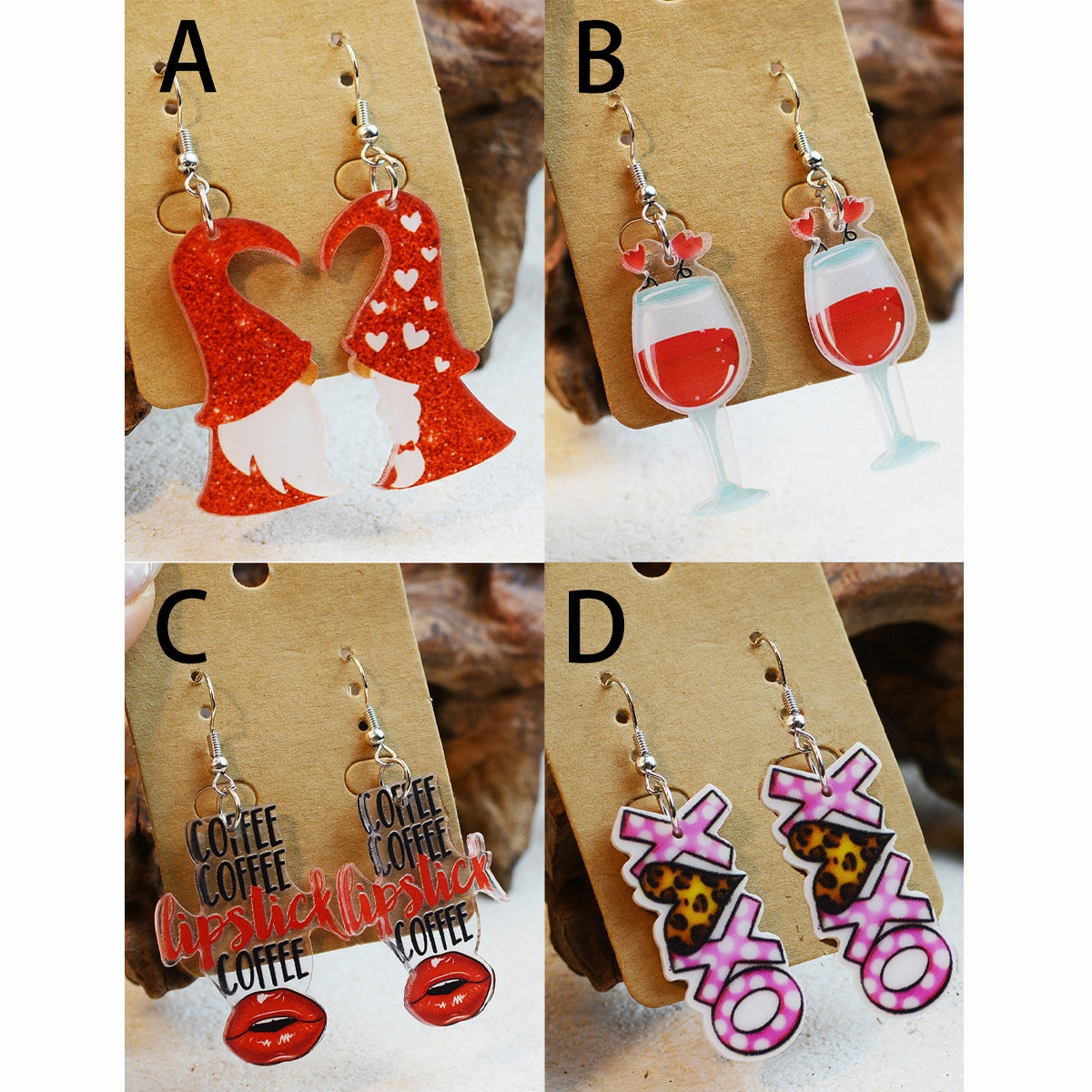 Wholesale Valentine's Day Dwarf Elf Acrylic Earrings