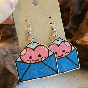 Wholesale Valentine's Day Envelopes Cartoon Double-sided Earrings