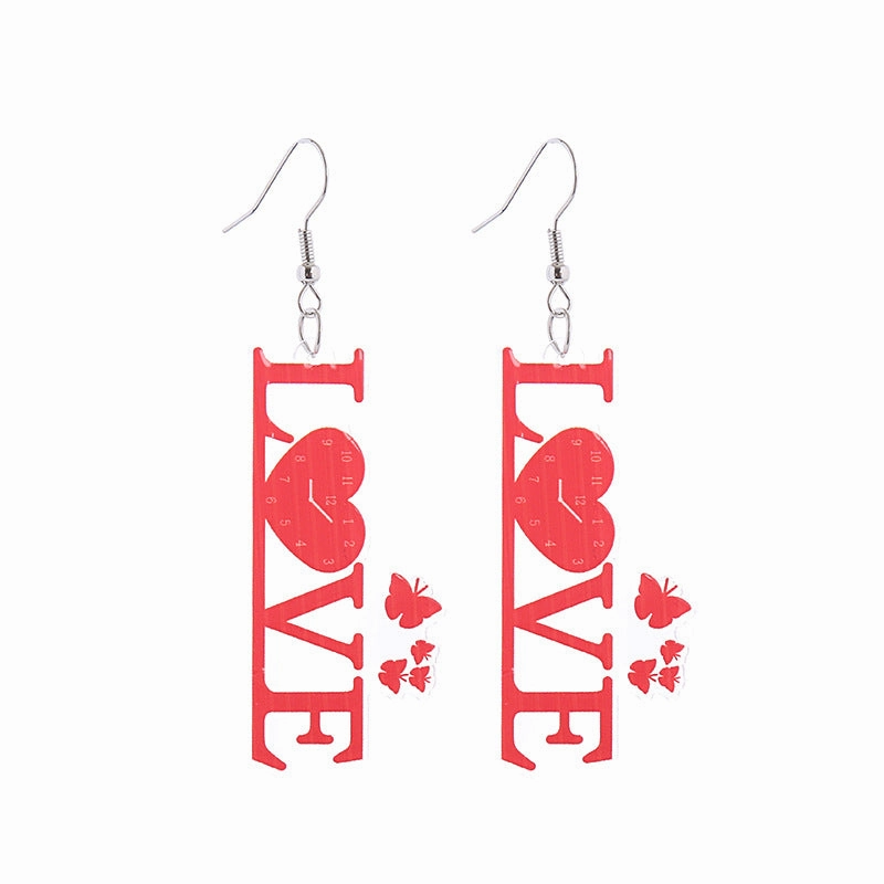 Wholesale Valentine's Day Flamingo Heart Coffee Cup Acrylic Earrings