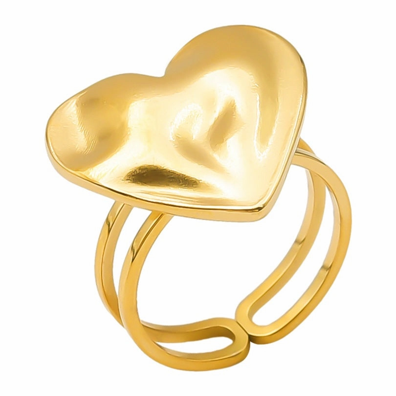 Wholesale Valentine's Day Geometric Love Shaped Titanium Steel Rings