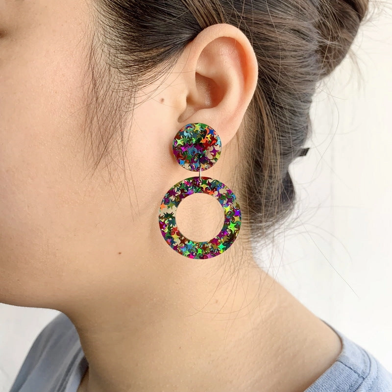 Wholesale Valentine's Day Geometric Rectangular Trapezoid Love Acrylic Stud Earrings